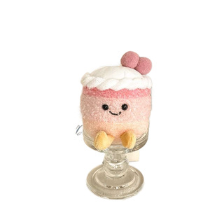 Colgante de Peluche con Diseño de Cereza Degradado y Temática de Viento, Lindo Personaje de Postre, Decoración para Mochila de Pareja - Product Image 5