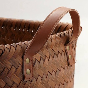 Rattan Woven Storage Basket Rectangle Medium Large Multifunction Clothing Organizer For Snacks Toys Laundry Picnic - Product Image 3