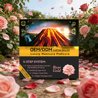 Kit de Pédicure Détox Moussant au Collagène Rose Doré Élégant 5 Étapes pour Salons de Beauté – Fournitures de Gros pour Salons de Manucure