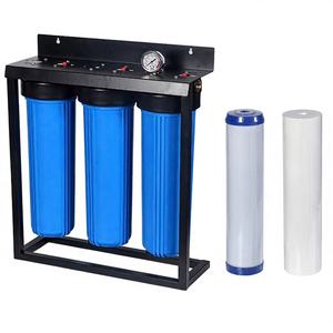 Système de filtration pour toute la maison, filtre à <span class=keywords><strong>eau</strong></span> Big Blue robuste à 3 étapes avec raccord NPT de 1 pouce pour l'<span class=keywords><strong>eau</strong></span> de ville aux États-Unis, élimination du plomb et des PFAS - Product Image 1