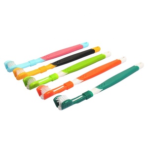 Wholesale 2 in 1 pet dental care <b>Cleaning</b> Three Heads Durable & Soft 3d pet toothbrush for cat dogs - Product Image 4