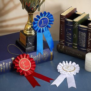 Wholesale Custom Logo Printed Satin <strong>Horse</strong> Award Ribbon <strong>Rosettes</strong> Honorable Awards Badge Ribbon - Product Image 4