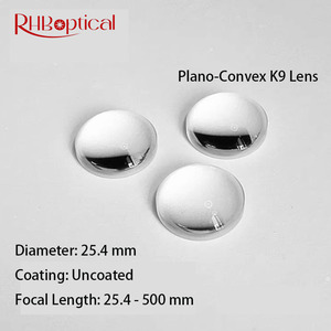 Lente convexa plana K9 Longitud focal 25,4... 50,8... 100...300...500mm Diámetro 25,4mm - Product Image 2