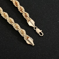 Colliers en chaîne torsadée avec fermoir mousqueton, en laiton plaqué or 14 carats, étanches, minimalistes, personnalisables, pour hommes et femmes, vente en gros