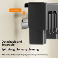 Support mural moderne et minimaliste en acier inoxydable noir pour couteaux de chef, rangement de cuisine, ensemble suspendu pour baguettes