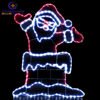 Noël extérieur pour la lumière de vacances 2d led noël père noël motif lumière et 2d rue poteaux suspendus Noël décoratif