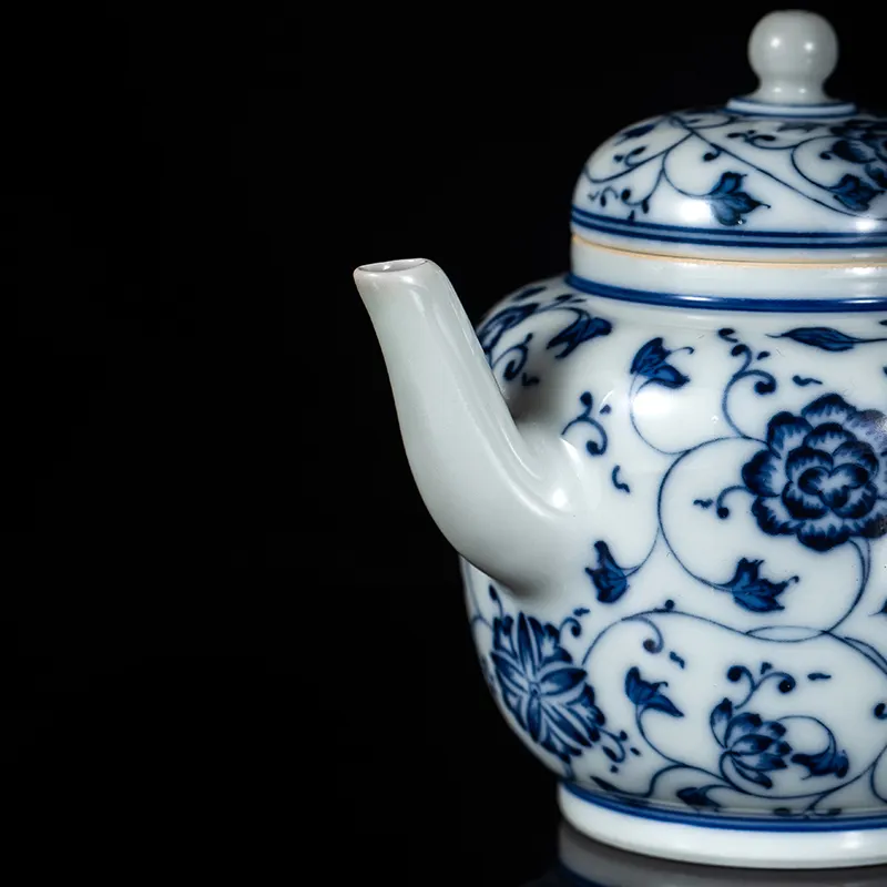 Чжунцзяяо фарфоровый чайник для чая кунг-фу Цзиндэчжэнь с ручной росписью в виде ветки, печь чай, синий и белый керамический чайник