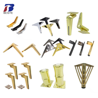 Pied de canapé 100mm 400mm Support de chaise conique en acier en laiton doré pour pieds de meubles de salon en plein air pour lits Tables de chevet
