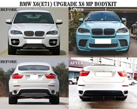 Kit carrosserie style MT pour BMW X6 E71 2007-2014, look M-Tech, ensemble de pare-chocs sport, matériau PP, pare-chocs avant et arrière avec diffuseur