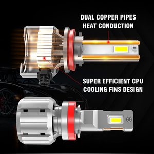 Siêu sáng 12000lm X20 Led Đèn Pha Bóng đèn H4 H7 H11 H13 9007 với G-XP Led Chip <span class=keywords><strong>130</strong></span> Wát đôi ống đồng làm mát xe đèn pha - Product Image 3