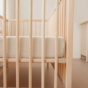 Muslin <strong>Crib</strong> Sheets for Girl Boy 2 PCS Cotton Baby Sheets for Standard <strong>Crib</strong> Mattress 52&quot;x 28&quot; Bed Sheet <strong>Set</strong> Green Cream - Product Image 5