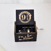 Customized Hand Crank Wooden Music Box with 40 Designs and Harry Melody Laser Engraved and Musical Instrument