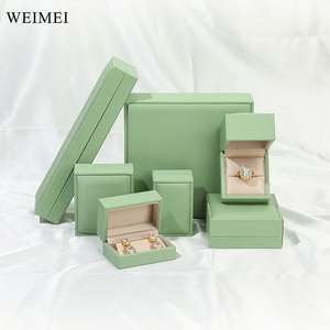WEIMEI Vert PU Cuir Bijoux Cadeau Boîte Stockage Colliers Pendentifs Bracelets Anneaux Bracelet Pendentif Boîte - Product Image 1