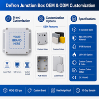Boîtier de jonction électrique industriel en plastique ABS, étanche IP54, ignifuge UL94 V0, pour environnements de -20°C à +80°C