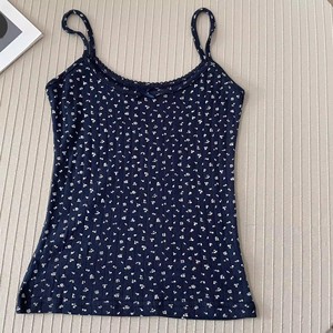 Brandy BM Bowknot Canotta da <span class=keywords><strong>donna</strong></span> in puro cotone con motivo floreale in pizzo quadrato, vestibilità slim, ad asciugatura rapida, stile coreano, estiva - Product Image 6
