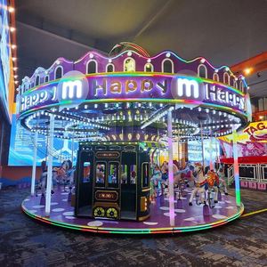 Manège Paradise pour parc d'attractions, structure en acier et animaux en fibre de verre et lumières LED, attraction familiale et stimulant de revenus - Product Image 3