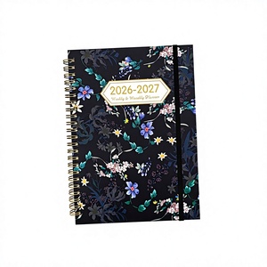 Agenda Semanal y Mensual 2026, Impresa, con Espiral Cosido, Cubierta de Cuero PU, Tapa Dura, Morado y Azul - Product Image 5
