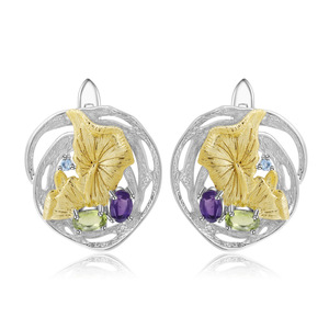 En stock Série 925 Argent incrusté de grenat Boucles d'oreilles vintage Haute élégance Vente directe d'usine - Product Image 6