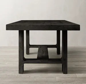 Sassanid yeni varış fransız çağdaş kapalı katı ahşap Davos meşe dikdörtgen uzatma yemek masası - Product Image 4