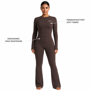 Conjunto Deportivo Charlo para Mujer, Leggings Ajustados de Manga Larga, Ropa Deportiva Suave y Sin Costuras, Venta al Por Mayor, Personalización OEM - Product Image 2
