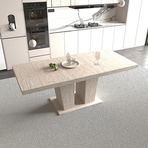Tavolo da Pranzo Rettangolare Allungabile in Legno per 6-10 Persone, Costruzione in Legno Massello, Design Moderno, Durevole, <span class=keywords><strong>Dimensioni</strong></span> 160-200cm - Product Image 1