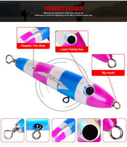 Leurre de pêche en bois dur de grande taille 21,5 cm 60,5 g, leurre de surface, leurre de type crayon, leurre de type stick, yeux 3D, leurre artificiel en bois - Product Image 6