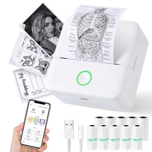 AI Portable Wireless Thermal Printer X6 - Multi-Consumable Compatible Printer for Document Label Photo