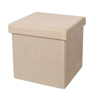 Meilleure vente Pouf de rangement rond pliant Pouf en Polyester avec boutons