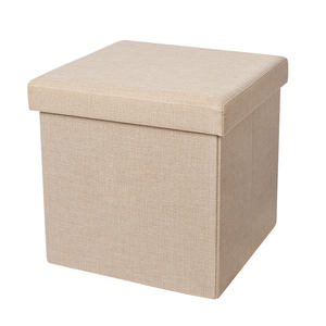 PUF de almacenamiento redondo plegable, taburete otomano de tela de poliéster con botones, superventas - Product Image 6