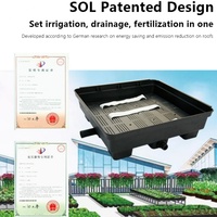 Système de jardinage sur toit auto-arrosant en PP, noir et vert, avec plateau modulaire étanche pour toiture végétale