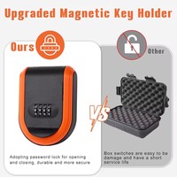 Porte-clés magnétique d'intérieur avec mot de passe magnétique avec serrure à combinaison cachée sous la clé de voiture Type permanent