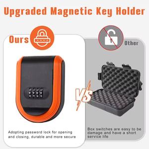 Portachiavi portachiavi portaoggetti per interni con chiave magnetica con serratura a combinazione nascosta sotto chiave di pelle di tipo permanente - Product Image 4