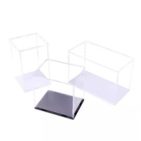 Boîte en acrylique assemblée, poupée lego en acrylique transparent personnalisé, figurines, vitrine en acrylique avec base noire