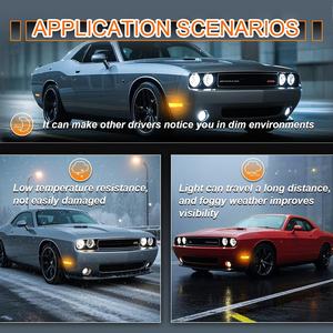 Feux de position latéraux LED Raryloy pour Challenger 2008-2014, pare-chocs avant, lentille fumée ambre, 12V, rétrofit/amélioration - Product Image 5