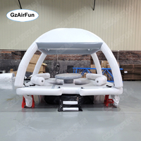 Plate-forme de loisirs aquatiques gonflable, quai gonflable avec tente, île flottante, chaise longue, bateau de fête gonflable, peut être assemblé