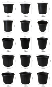 Vasi di plastica impilabili da 1 gallone classico moderno alto piccolo giardino coltivano cestini di drenaggio fori per piantare la casa recinzione - Product Image 6