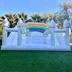 Alquiler de Castillos Inflables para Fiestas, <span class=keywords><strong>Castillo</strong></span> Inflable Blanco con Tobogán Doble - Product Image 5