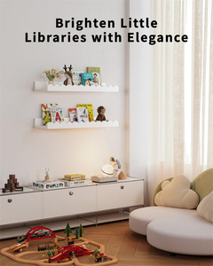 Set di 4 Mensole Galleggianti Bianche Montessori per <span class=keywords><strong>Cameretta</strong></span> Bambini Decorazione Asilo Mensole a Parete con Bordi Ondulati - Product Image 5