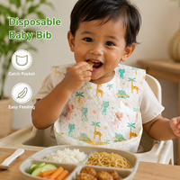 MOMSBIB Lot de 20 bavoirs pour enfants en tissu non tissé, sans BPA, imperméables, anti-déversement et anti-salissures, pour l'alimentation, 13-36 mois