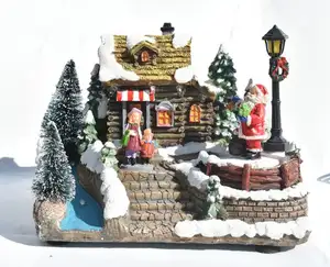 2021新しい村雪だるまツリースタイルの休日の装飾クリスマスハウスLEDライト付き