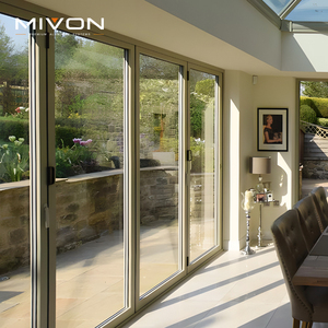 Porte pliante populaire à 4 panneaux, à rupture de pont thermique, à double vitrage, pour patio arrière - Product Image 1