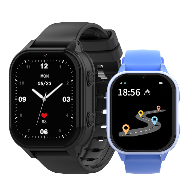 Df89 Kids Smart Watch with Android System Real-Time Video Voice Call Square Screen Positioning Features IP67 Waterproof Standard