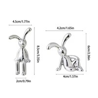 2PC Lapin à longues oreilles Double Statue Cartoon Décoration Accessoires Salon Chambre à coucher Décoration de voiture Décoration de bureau Ornamet