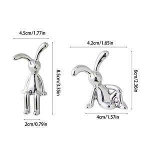 2PC Long-Eared Rabbit Double Statue Cartoon Decoration <strong>Accessories</strong> Living Room <strong>Bedroom</strong> Car Decoration Desktop Decorative Ornamet - Product Image 2