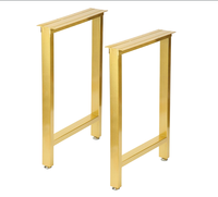 Sondoly Pieds de table en acier inoxydable Métal Laiton doré Meubles brossés brillants Table à manger Café Pieds de table de bureau en fonte