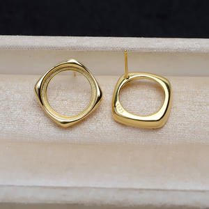 S925 Silver Pendant <b>Earring</b> Ring <b>Holder</b> Set 14.5mm Pearl Horse Shell Flat Bottom Empty <b>Holder</b> for DIY Fine Jewelry 4787 - Product Image 5