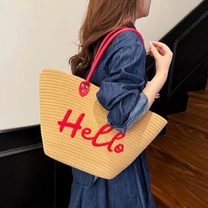 Sacs fourre-tout tissés en corde de coton, grande capacité, pour femme, idéaux pour les voyages, le shopping et les activités de plein air – Vente en gros usine - Product Image 2
