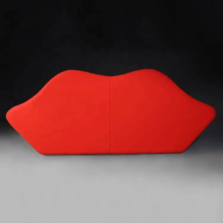 Furnitur rumah sofa ruang tamu Modern dua Sofa bibir merah panas sofa bentuk ciuman menyala seksi dibuat di Cina untuk dijual