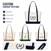 Grand sac fourre-tout en toile de coton personnalisé avec broderie, durable, pour femme, idéal pour le shopping et les voyages