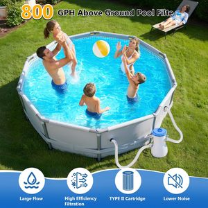 <span class=keywords><strong>Pompe</strong></span> <span class=keywords><strong>de</strong></span> <span class=keywords><strong>filtration</strong></span> <span class=keywords><strong>de</strong></span> piscine 800 GPH avec protection <span class=keywords><strong>de</strong></span> sécurité GFCI, certifiée ETL, cordon <span class=keywords><strong>de</strong></span> 24 pieds, <span class=keywords><strong>pompe</strong></span> à cartouche <span class=keywords><strong>pour</strong></span> piscines gonflables au sol - Product Image 2